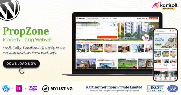 PropZone Property Listing Website Kartisoft Marketplace