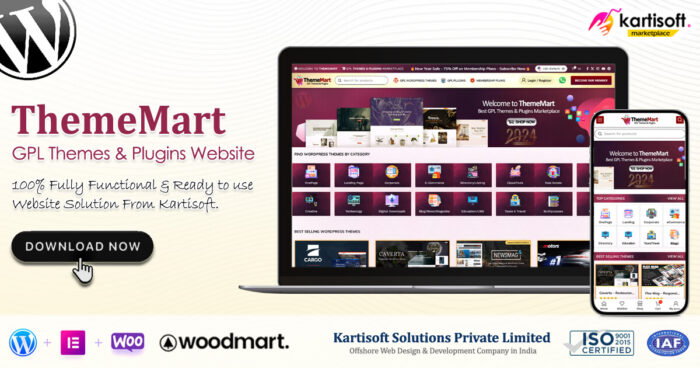 ThemeMart GPL Themes Plugins Website Kartisoft Marketplace